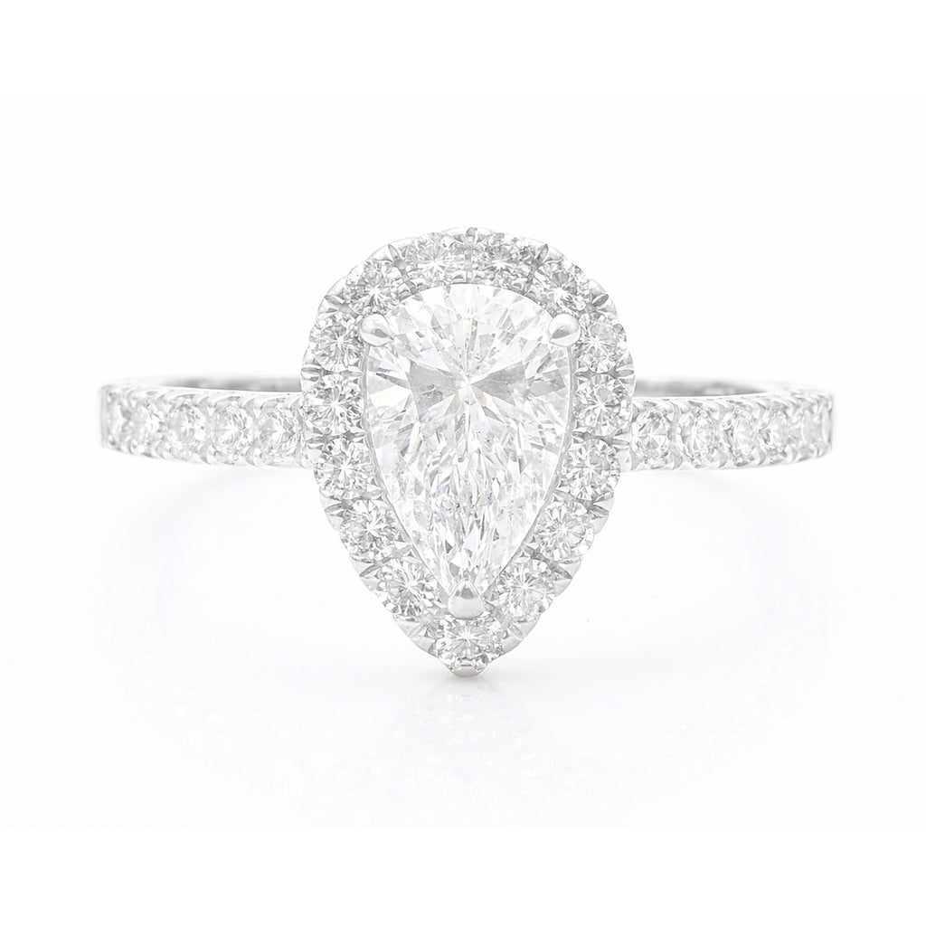 18K Pear-cut Colorless Diamond Ring - 1.547ct