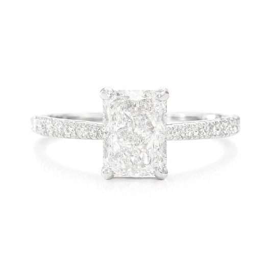18K Emerald-cut Colorless Diamond Ring - 1.22ct