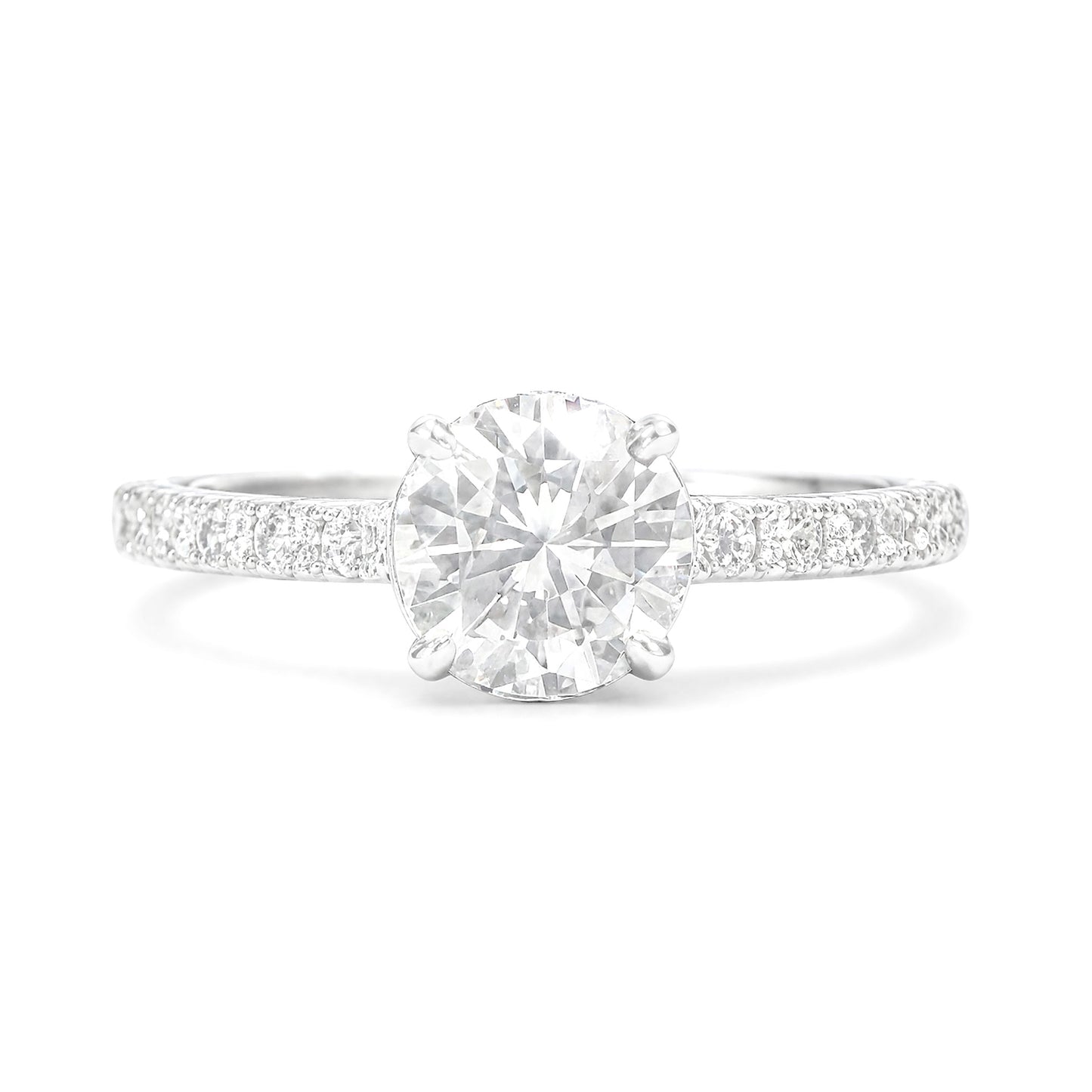 18K 無色E ダイヤモンドリング 1.025ct VS2 ラウンドカット