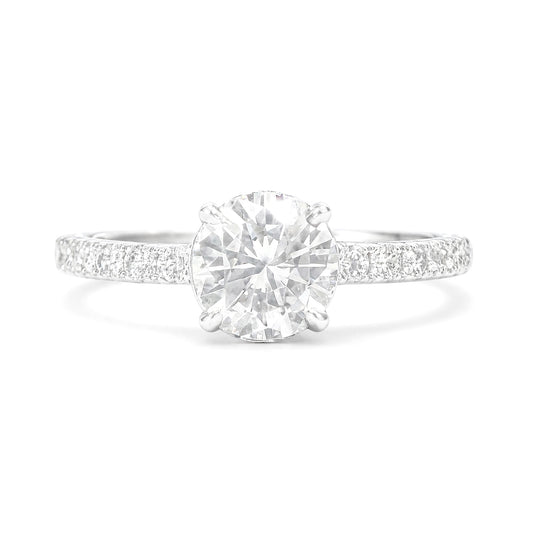 18K Round-cut Colorless Diamond Ring - 1.025ct