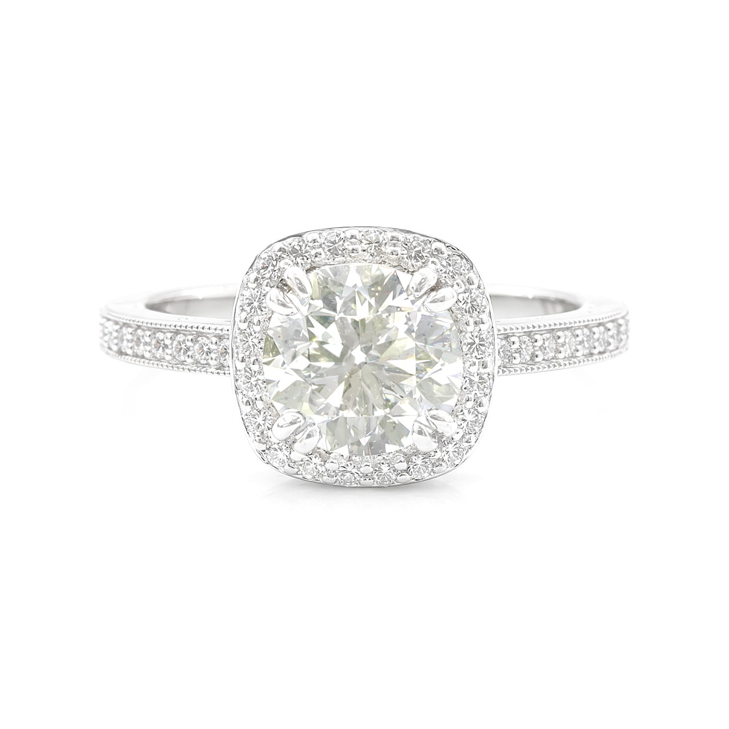 18K Faint Yellow Diamond Ring Round-cut - 1.812ct