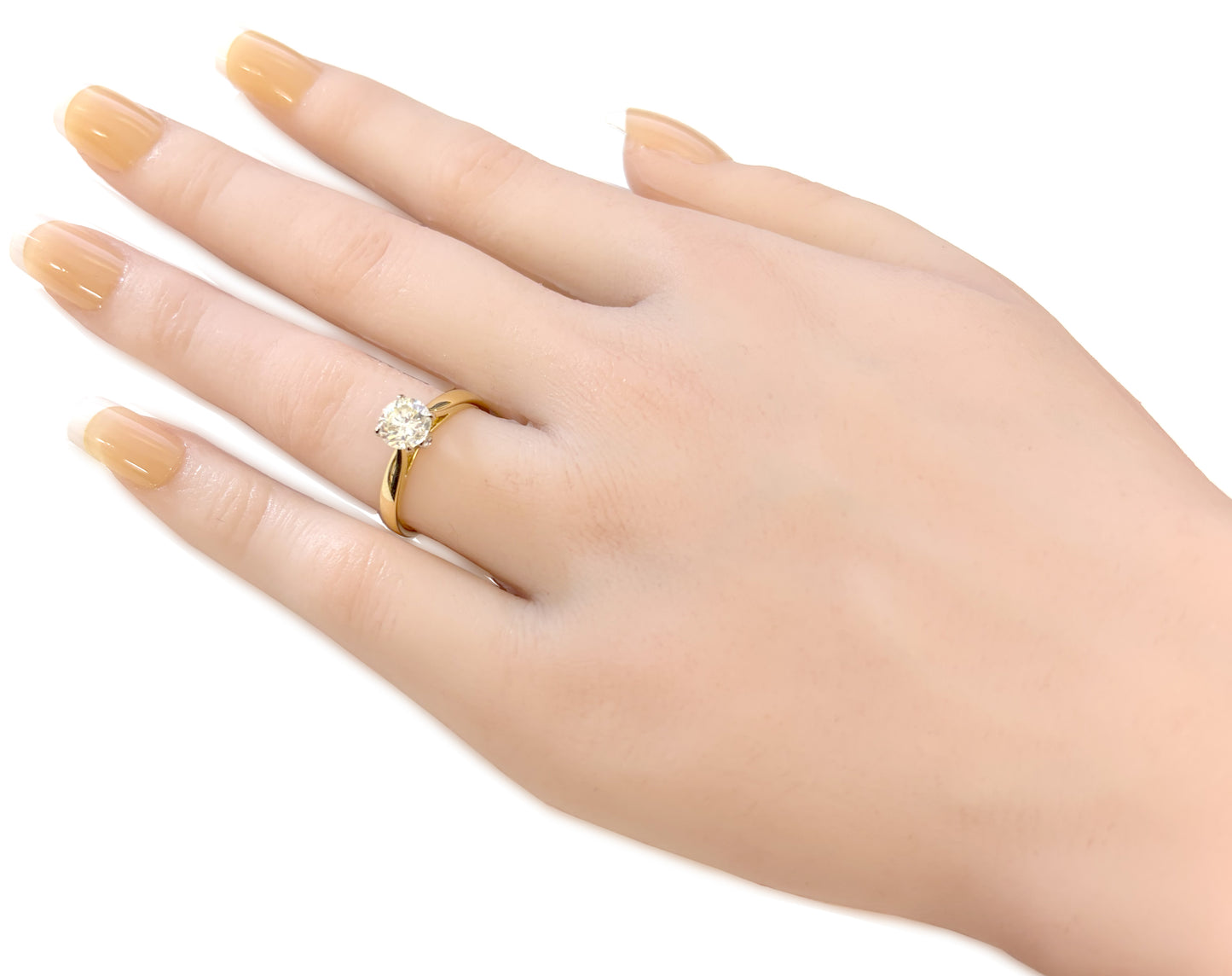 18K Faint Yellow Diamond Ring Round-cut - 1.017ct