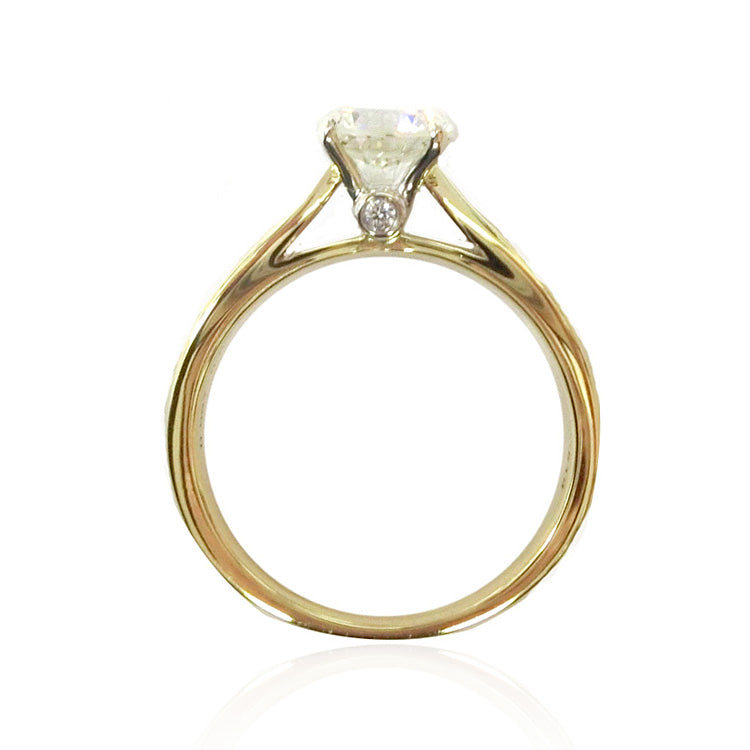 18K Faint Yellow Diamond Ring Round-cut - 1.017ct