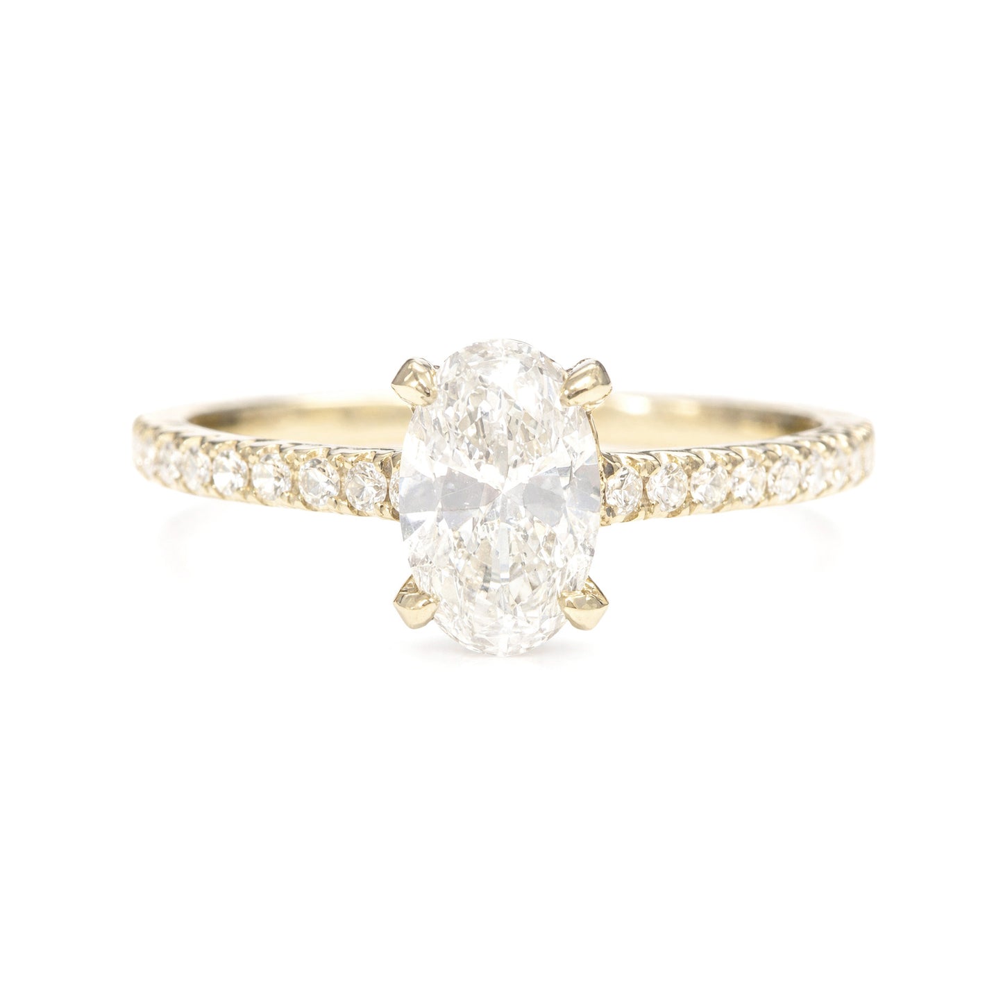 18KYG Colorless Diamond Ring Cushion-cut - 0.635ct