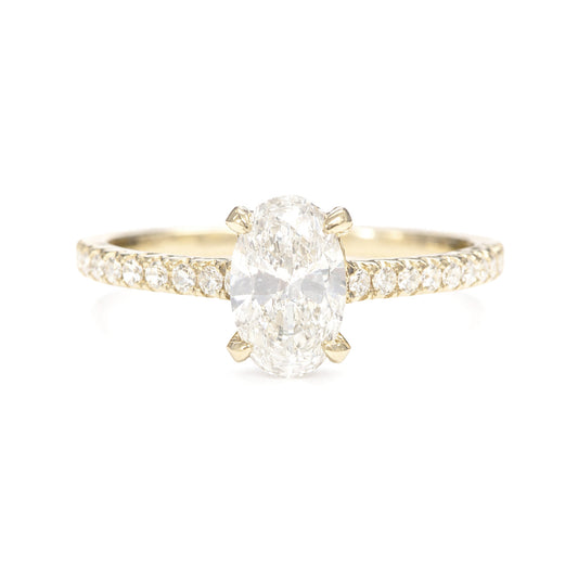 18KYG Colorless Diamond Ring Cushion-cut - 0.635ct