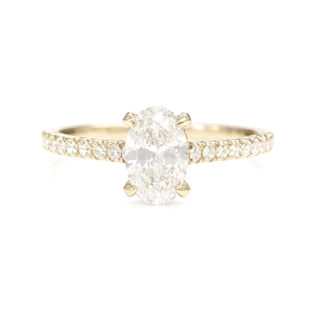 18KYG Colorless Diamond Ring Cushion-cut - 0.635ct