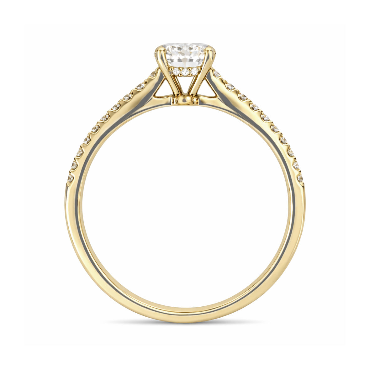 18KYG Colorless Diamond Ring Cushion-cut - 0.635ct