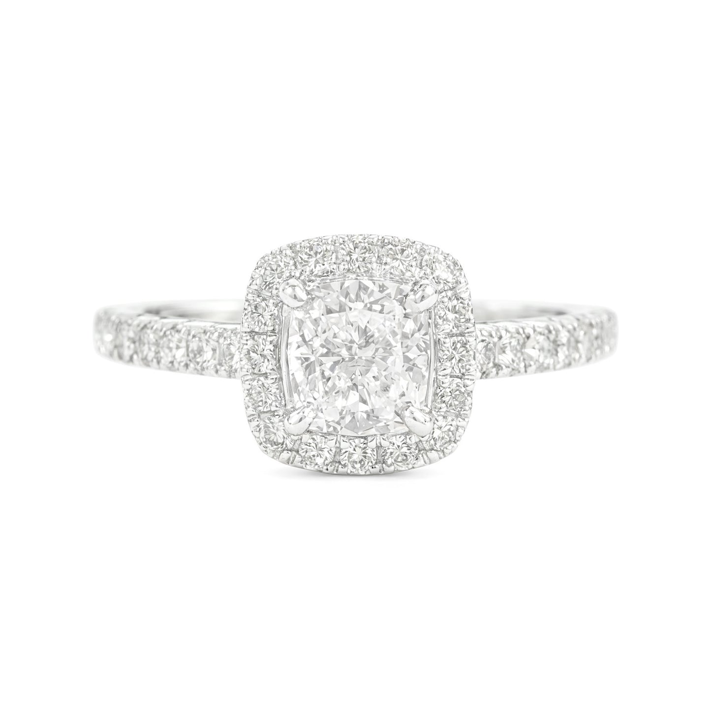 18K Colorless Cushion-cut Diamond Ring - 0.844ct