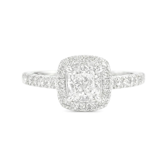 18K Colorless Cushion-cut Diamond Ring - 0.844ct