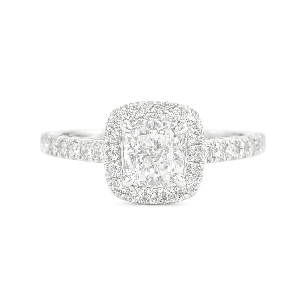 18K Colorless Cushion-cut Diamond Ring - 0.844ct