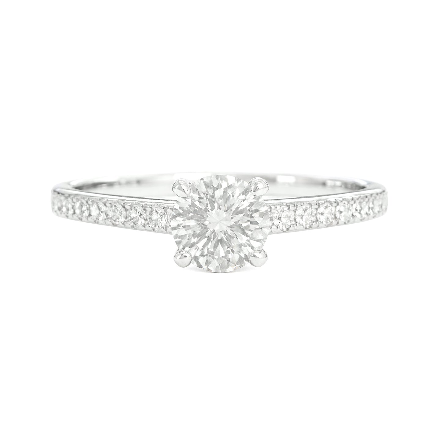 18K 無色D ダイヤモンドリング 0.51ct VVS2 ラウンドカット