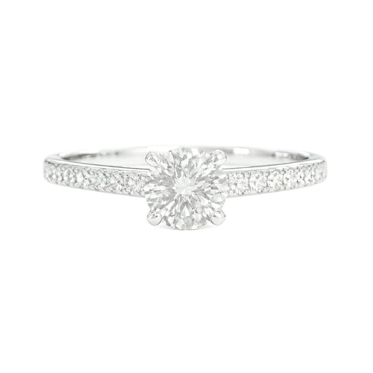 18K Colorless Round-cut Diamond Ring - 0.51ct