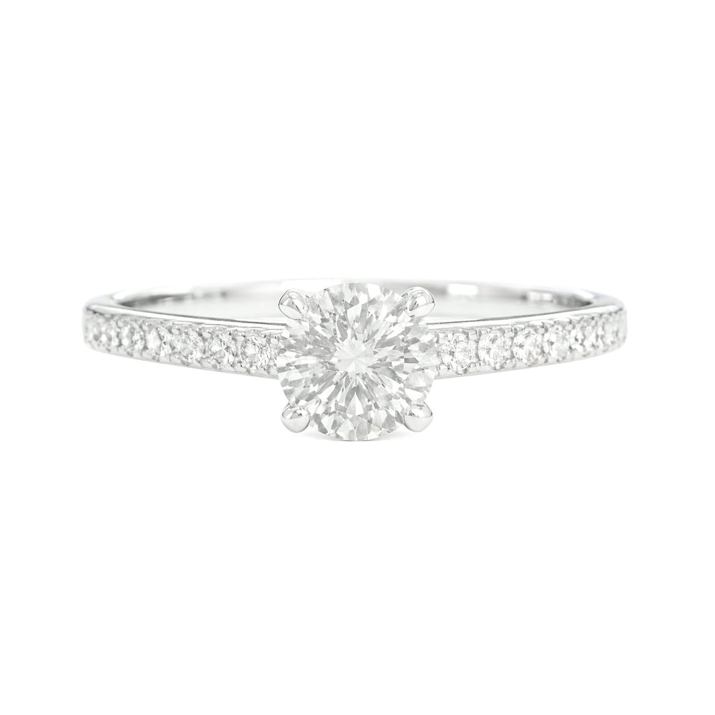 18K 無色D ダイヤモンドリング 0.51ct VVS2 ラウンドカット