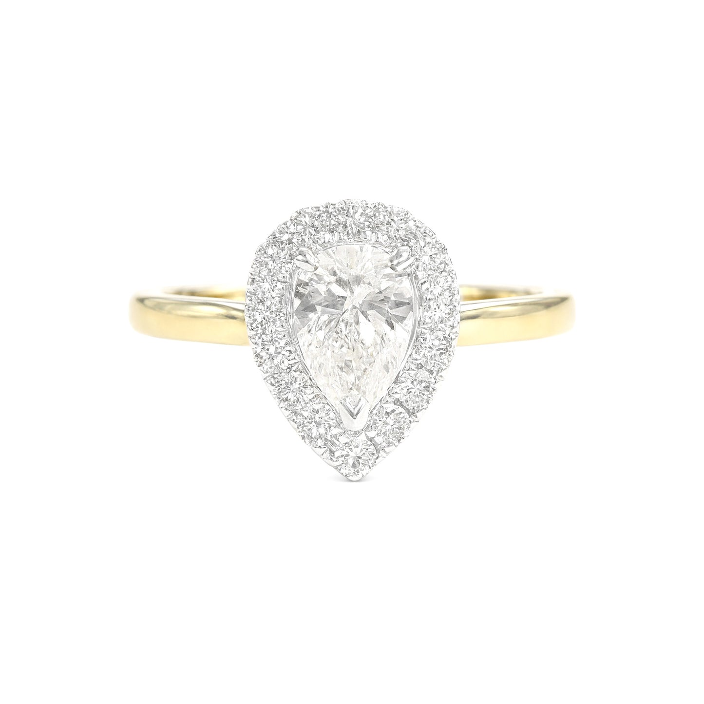 18K Colorless Pear-cut Diamond Ring - 0.682ct