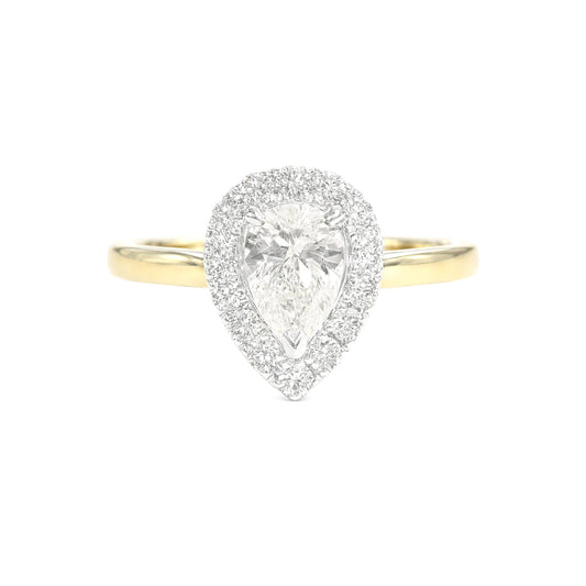 18K Colorless Pear-cut Diamond Ring - 0.682ct