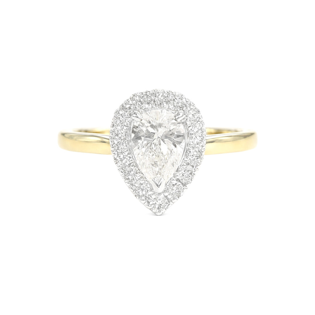 18K Colorless Pear-cut Diamond Ring - 0.682ct