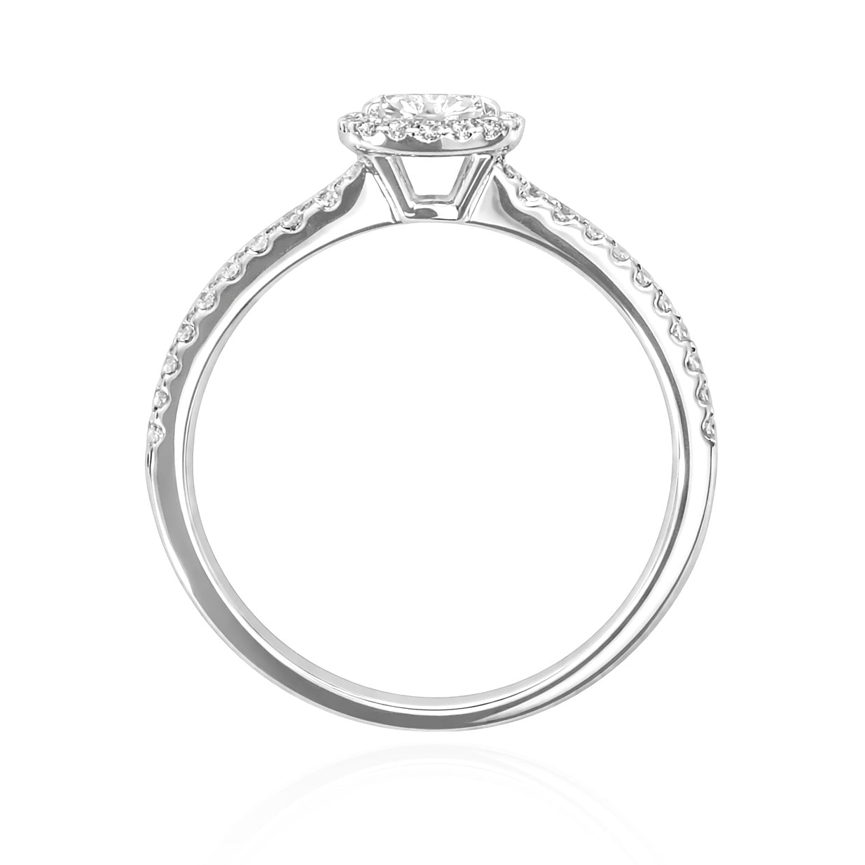 18K Colorless Round-cut Diamond Ring - 0.425ct