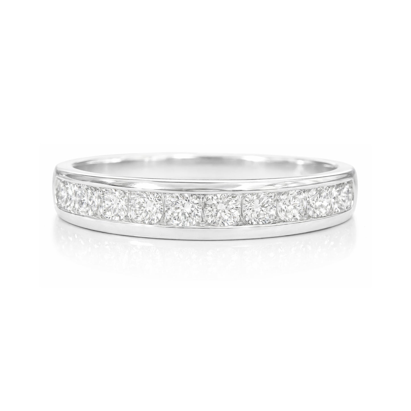 18K Round-Cut Diamond Half Eternity Ring 0.64ct