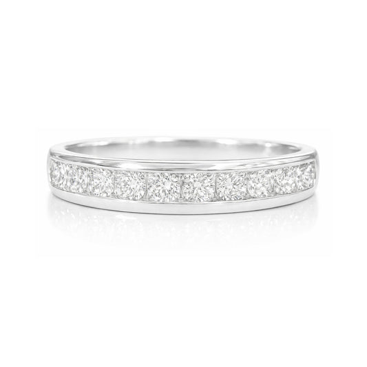 18K Round-Cut Diamond Half Eternity Ring 0.64ct