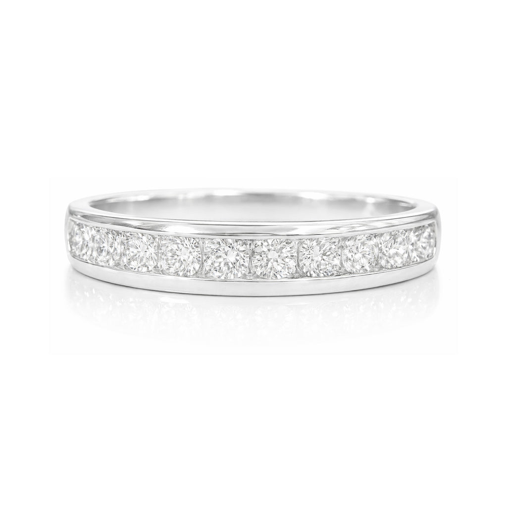 18K Round-Cut Diamond Half Eternity Ring 0.64ct