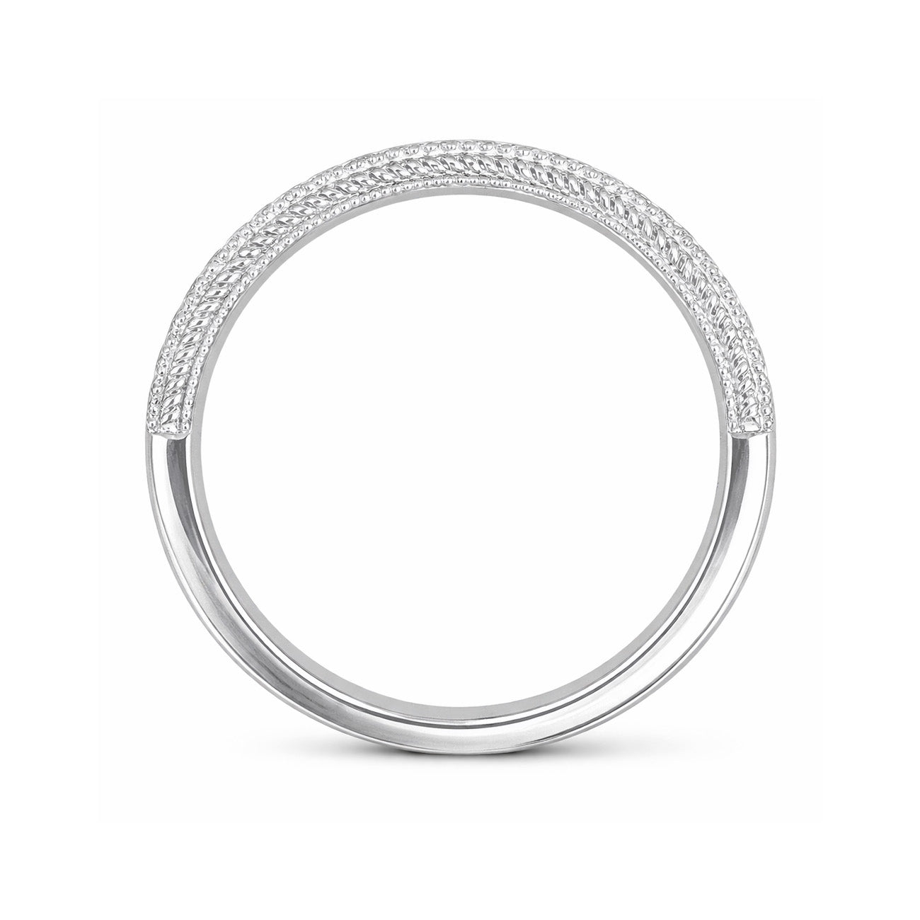 18K ミルグレイン ダイヤモンドリング – 0.18ct