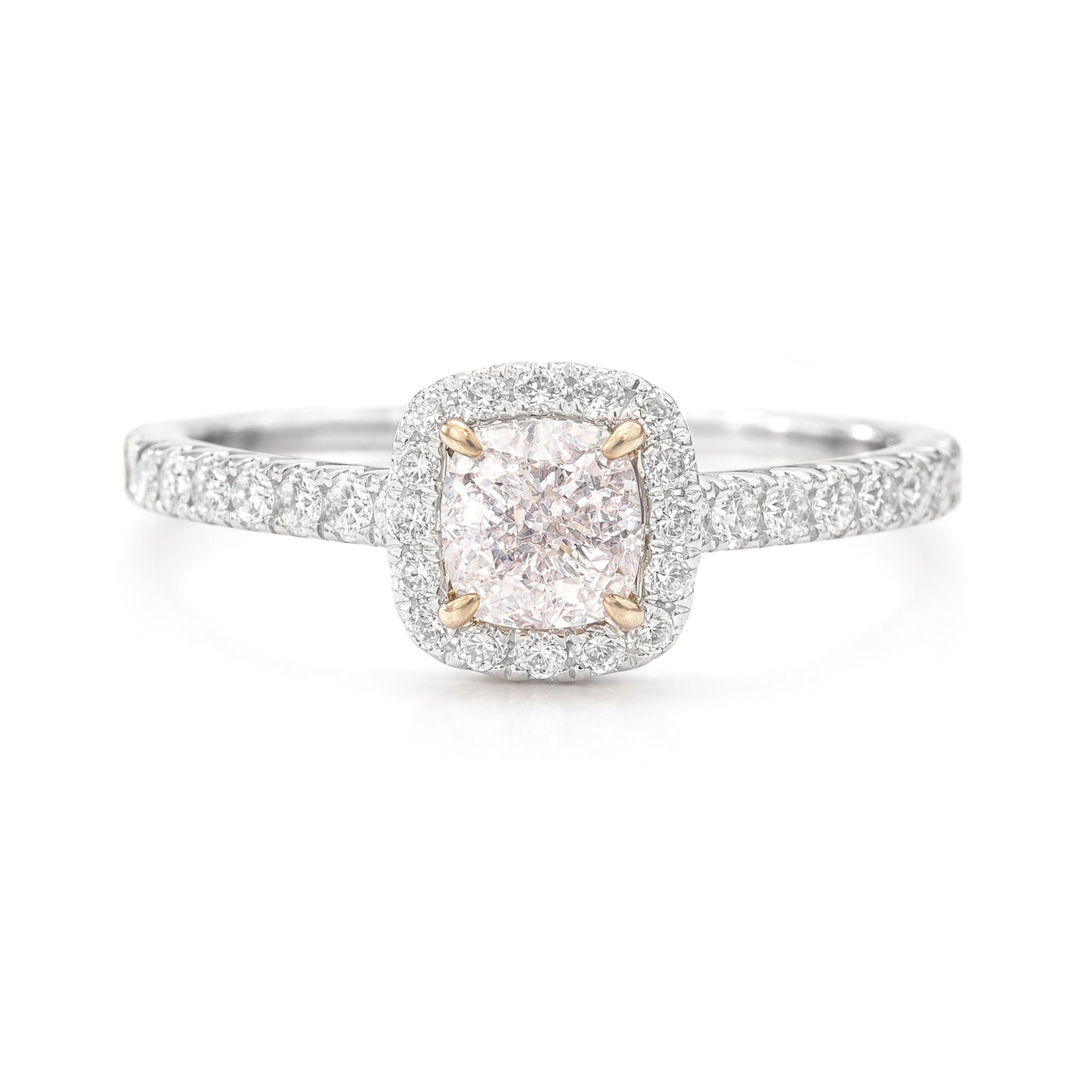 18K Cushion-cut Light Pink Diamond Ring - 0.71ct