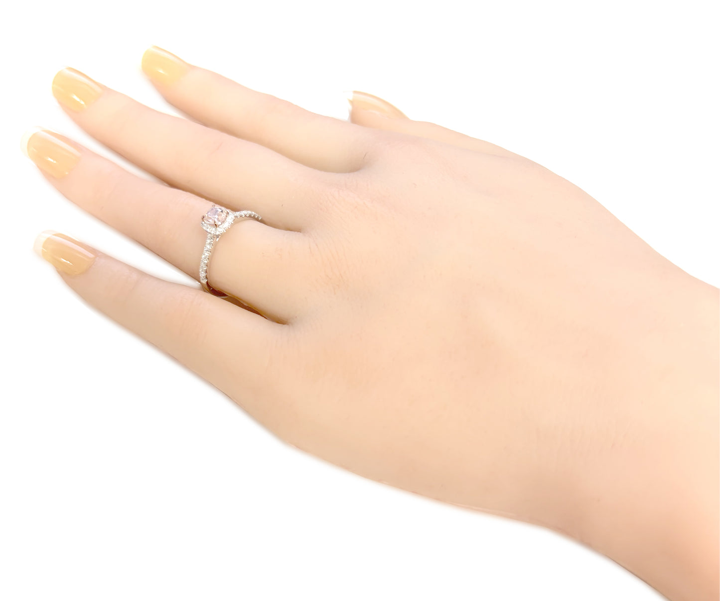 18K Cushion-cut Light Pink Diamond Ring - 0.71ct