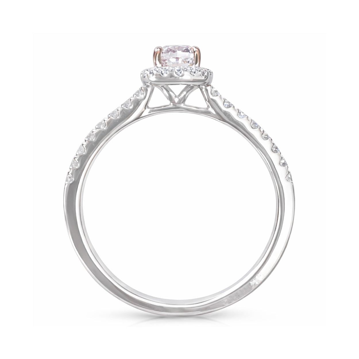 18K Cushion-cut Light Pink Diamond Ring - 0.71ct
