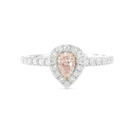 18K ピンクダイヤモンドリング 0.57ct Fancy Light Brownish Pink VS2 ペア