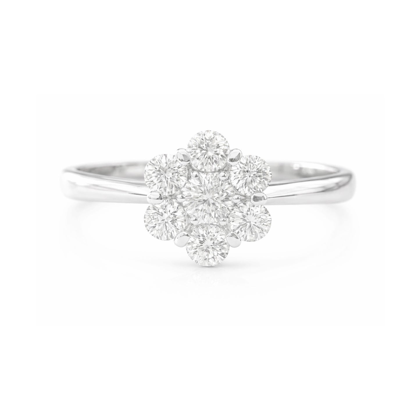 18K 花柄 ダイヤモンドリング 0.48ct G+ SI+