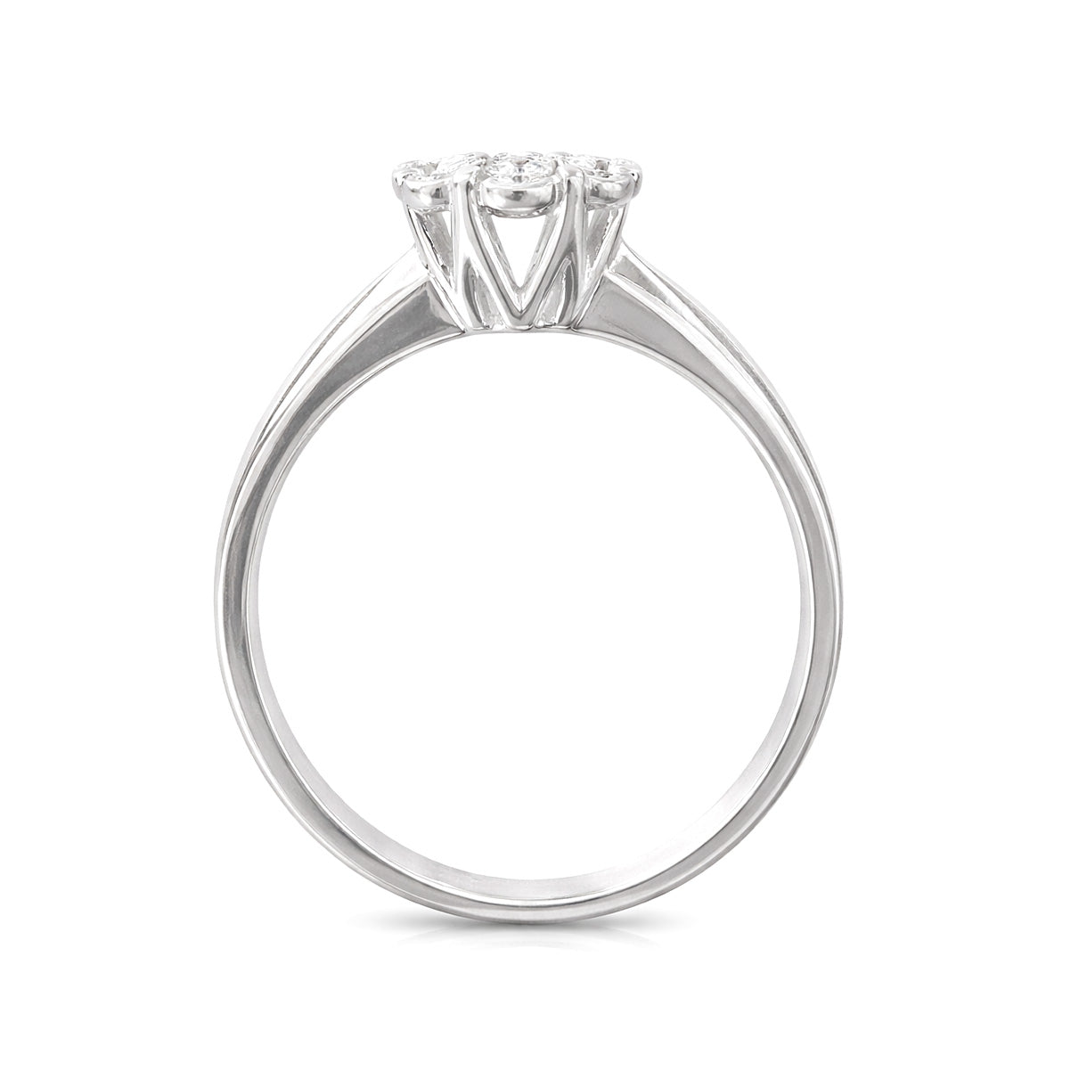 18K 花柄 ダイヤモンドリング 0.48ct G+ SI+