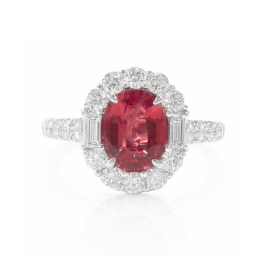 18K Spinel Oval-cut Diamond Ring - 2.312ct