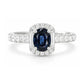 18K Blue Sapphire Oval-cut Diamond Ring - 1.478ct