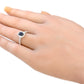 18K Blue Sapphire Oval-cut Diamond Ring - 1.478ct