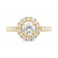 18KYG Round-cut Near Colorless Diamond Ring - 1.019ct 