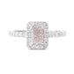 18K ピンクダイヤモンドリング 0.623ct Fancy Brownish Pink SI2 ラディアント