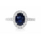 18K Blue Sapphire Diamond Ring - 1.424ct
