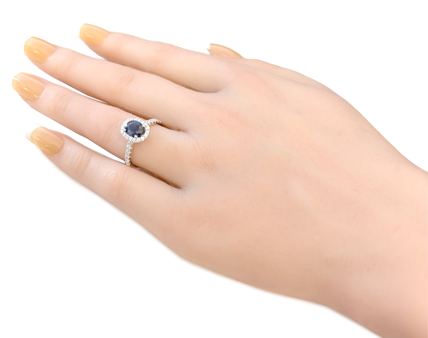 18K Blue Sapphire Diamond Ring - 1.424ct