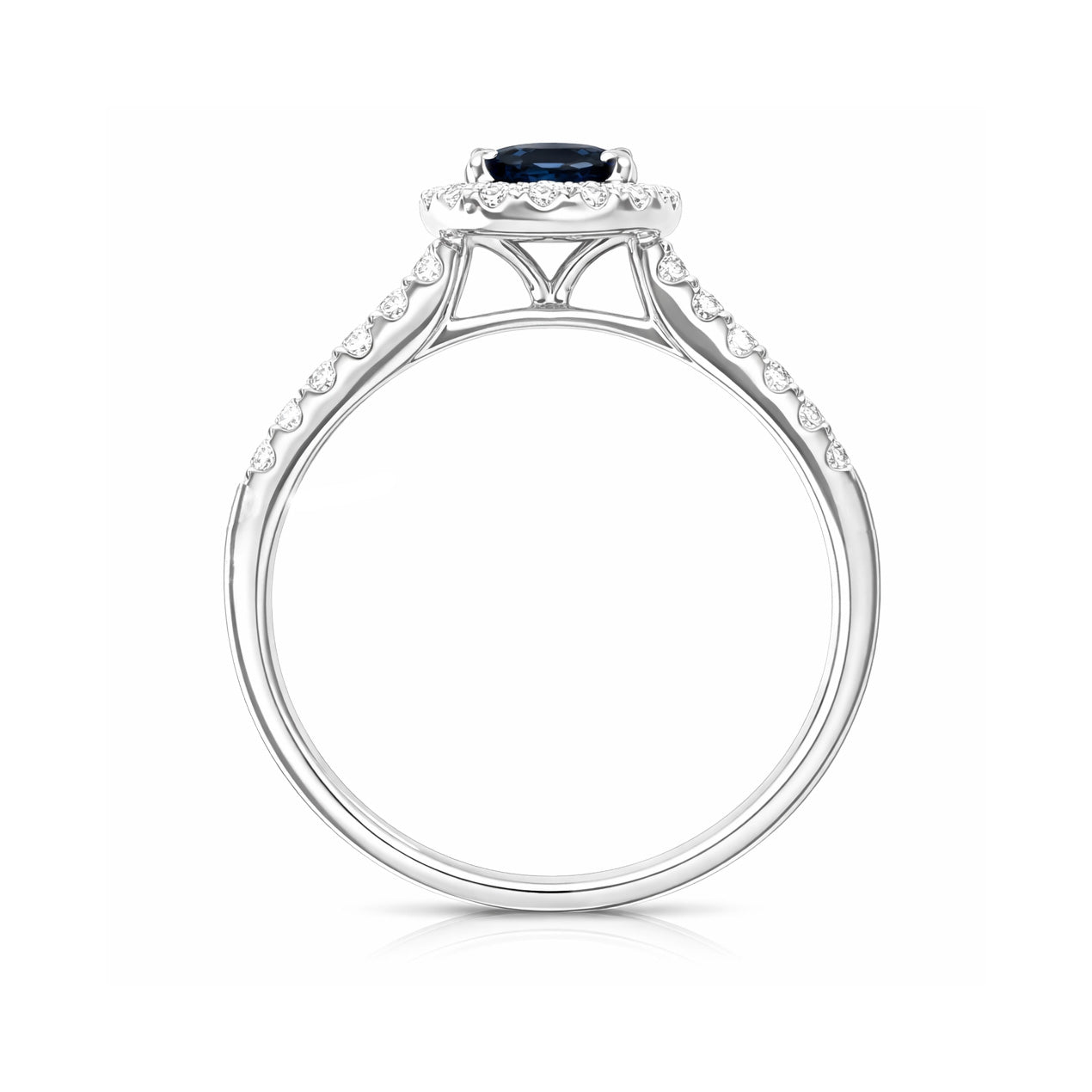 18K Blue Sapphire Diamond Ring - 1.424ct