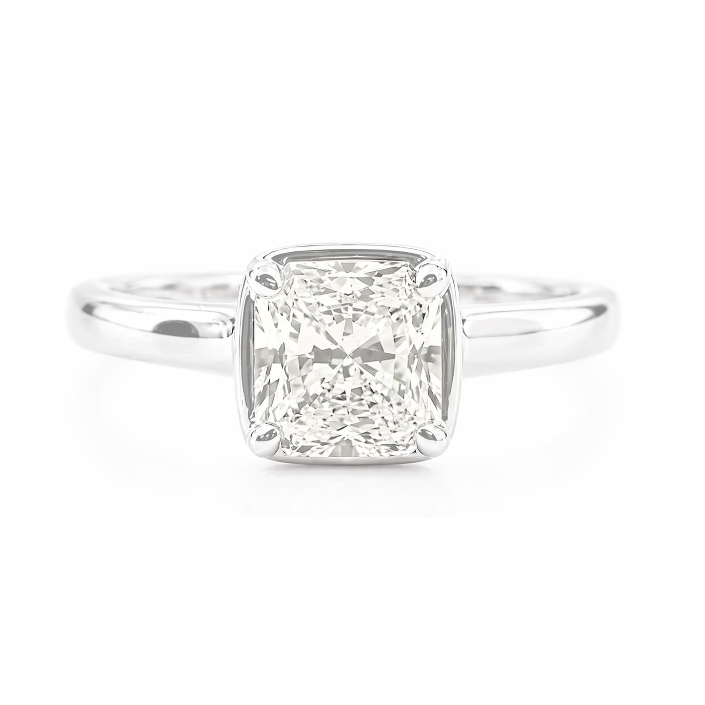 18K ほぼ無色I ダイヤモンドリング 1.66ct VS1 ラディアントカット