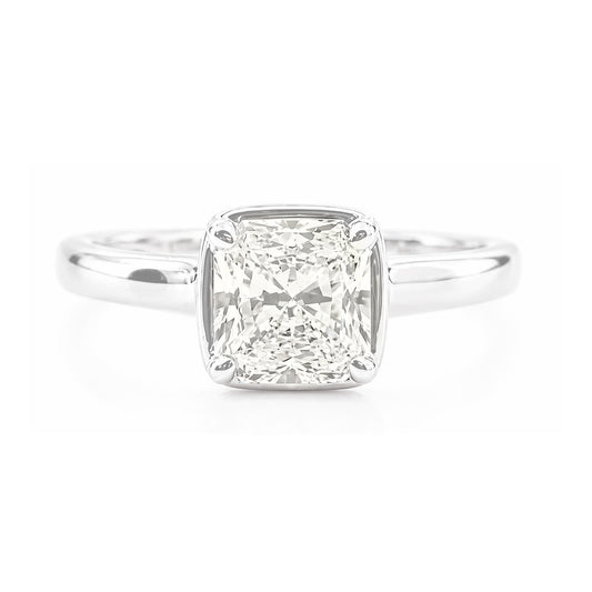 18K ほぼ無色I ダイヤモンドリング 1.66ct VS1 ラディアントカット