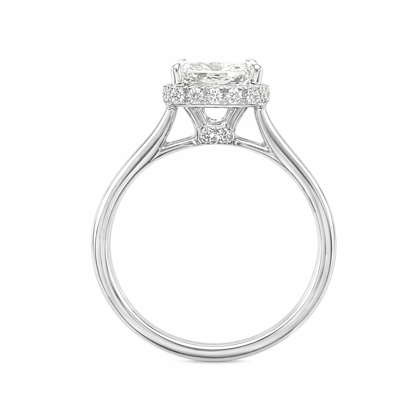 18K ほぼ無色I ダイヤモンドリング 1.66ct VS1 ラディアントカット