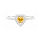 18K Heart-cut Fancy Vivid Yellow Orange Diamond Ring - 0.734ct