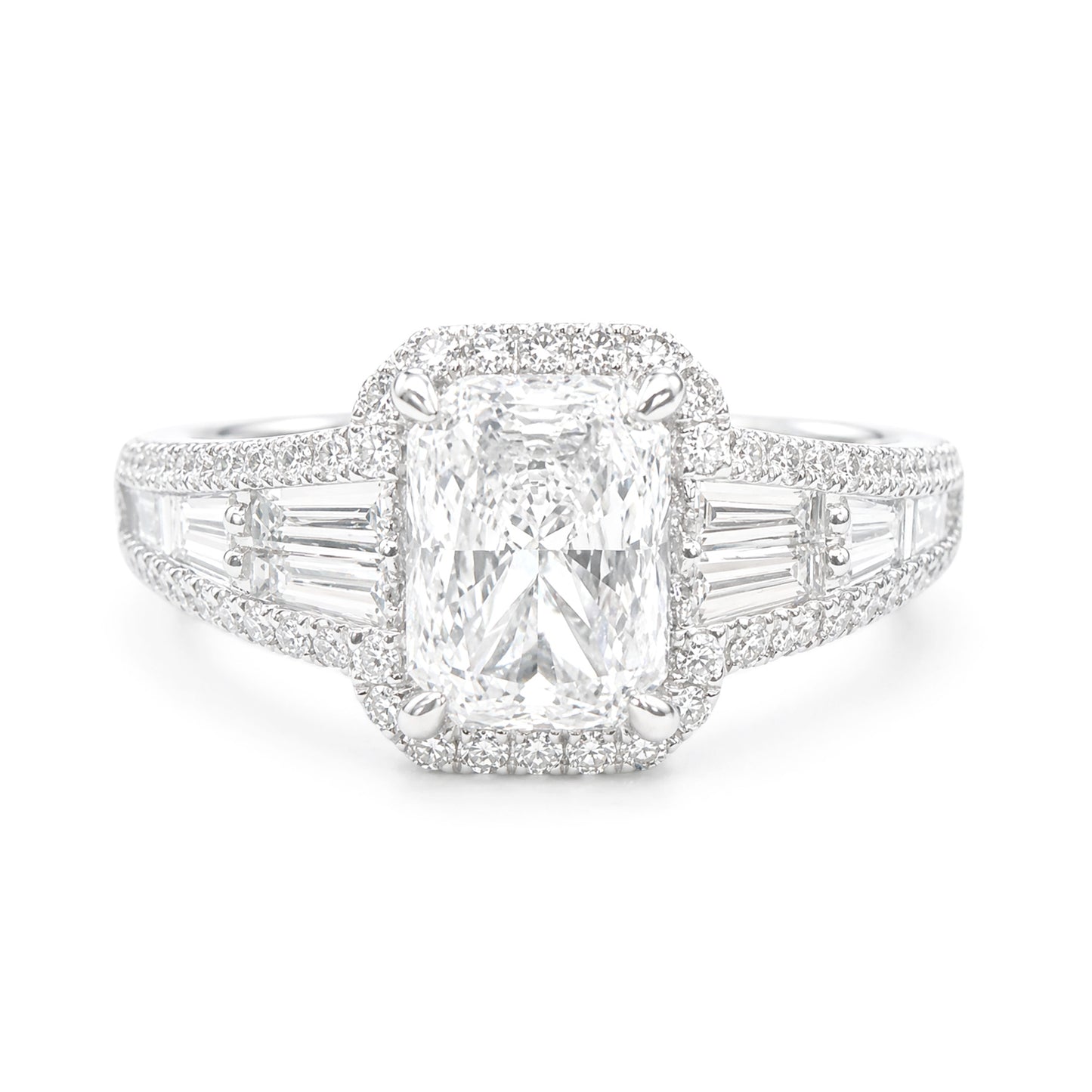 18K 無色D ダイヤモンドリング 1.82ct VS1 ラディアントカット