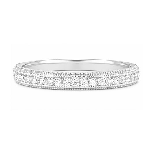 18K ミルグレイン ダイヤモンドリング - 0.2ct