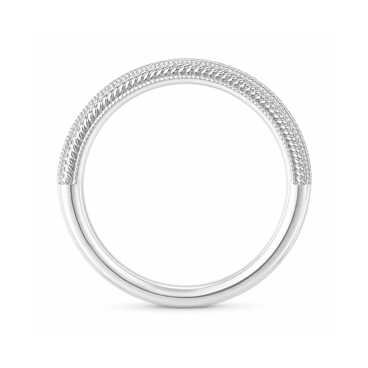 18K ミルグレイン ダイヤモンドリング - 0.2ct
