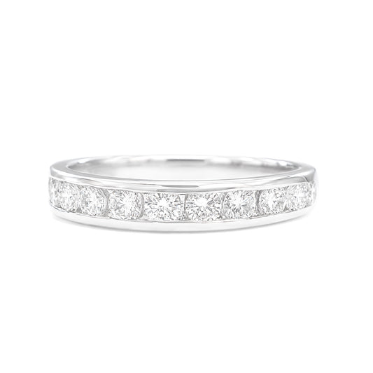 18K ラウンドダイヤモンド ハーフエタニティリング 0.53ct
