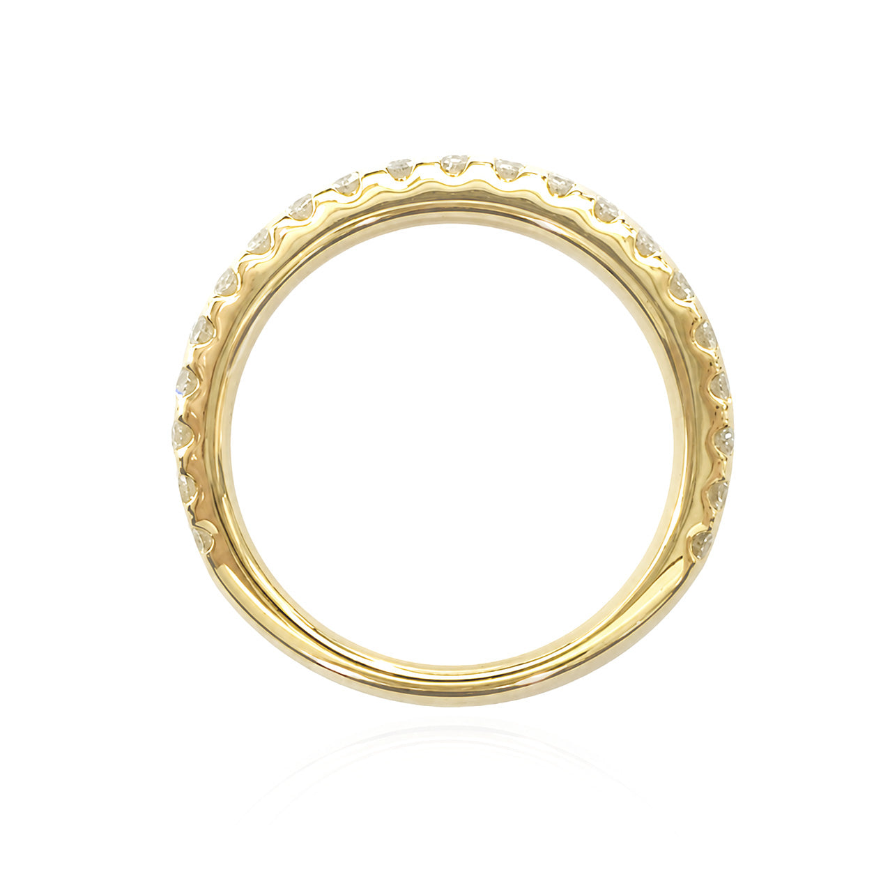 18KYG Round-Cut Near Colorless D-G Natural Diamond Eternity Ring 0.6ct