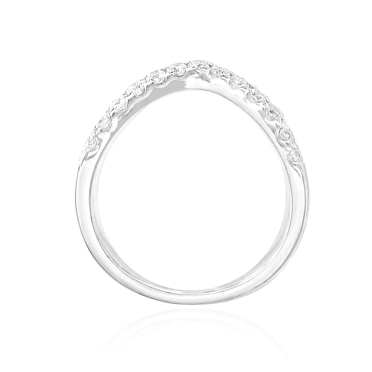 18K V Line Natural Diamond Ring - 0.34ct