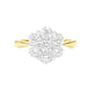 18KWG/18KYG 花柄 天然ダイヤモンドリング 1.11ct ラウンドカット